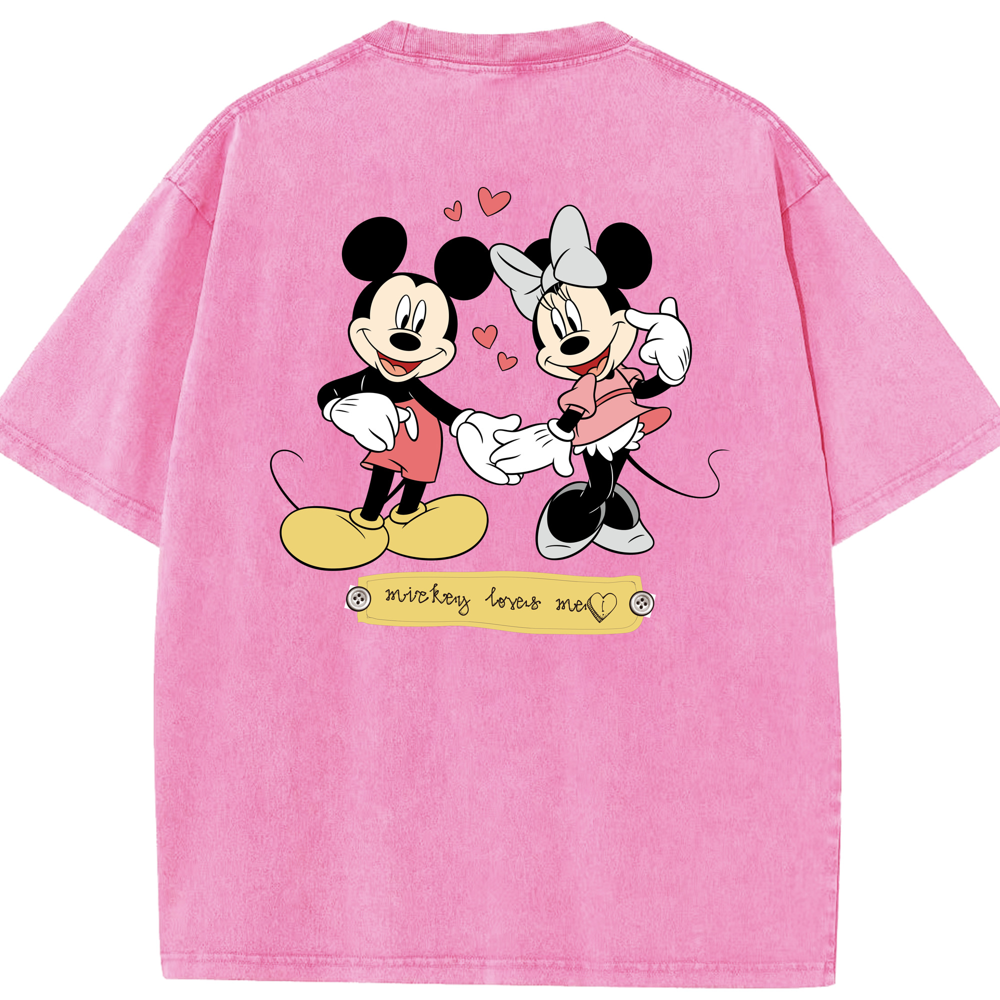 （画像用） ミッキーマウス Mickey Mouse 綿100% ヴィンテージ風 半袖Tシャツ（背面プリント）